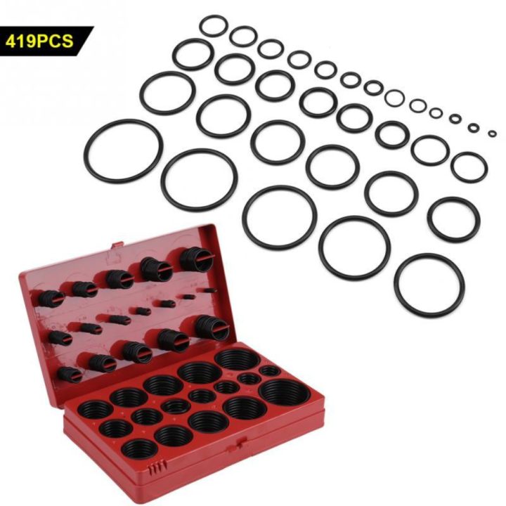 419pcs O Ring Assortment Set Seal Gasket Universal Rubber O Ring Kit Lazada Ph 