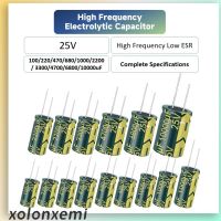 10pcs 25V High Frequency Electrolytic Capacitor 100uF 220uF 470uF 680uF 1000uF 2200uF 3300uF 4700uF 10000uF Low ESR HF Durable Electrical Circuitry Pa