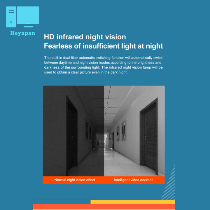 1เซ็ตไร้สายออดภาพเสียงอินเตอร์คอมตรวจสอบ-hd-night-vision-กล้องวิดีโอระยะไกลสมาร์ทประตูเบลล์-b71