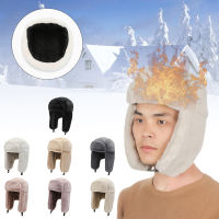 T6DA ผู้ดักสัตว์ หมวกปิดหู ตุ๊กตาหนา รัสเซีย Ushanka หมวกหิมะ หมวกฤดูหนาว หมวกบอมเบอร์