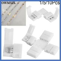 OWMXZL 1/5/10Pcs สำหรับ 3528 5050 ไร้บัดกรี มุม 2Pin PCB 8mm 10mm ขั้วต่อ LED Strip