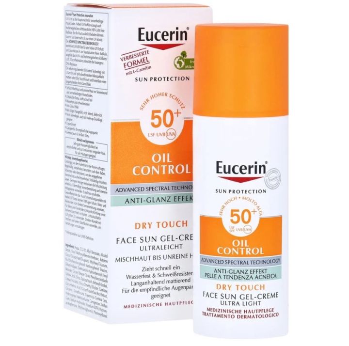 eucerin-sun-dry-touch-acne-oil-control-ฉลากยุโรป-eucerin-oil-control-sun-gel-cream-spf50-50ml