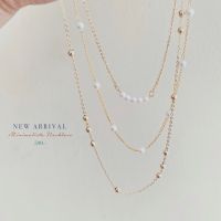 Risara Minimalista Necklace สร้อยคอ สีทองประดับมุก มินิมอล สร้อยคอไปทะเล สร้อยคอสีทอง