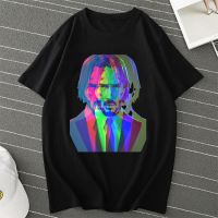 เสื้อยืดแฟชั่นพิมพ์ลาย John Wick สีดำและสีขาว