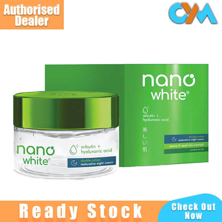 Nano White Arbutin + Hya;uronic Acid Double Action Restorative Night ...