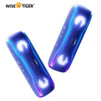 WISE TIGER ลำโพงบลูทูธแบบพกพา,ลำโพงไร้สาย25W IPX7กันน้ำ BT5.3ลำโพงสเตอริโอรอบทิศทางสำหรับกลางแจ้ง