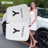 สำหรับ Tesla Model Y 3 2017 2018 -2022ที่บังแดดหน้ารถยนต์กันแดดหน้าต่างม่านบังแดดกระบังกันแดด Bs ร่มกันรังสียูวี