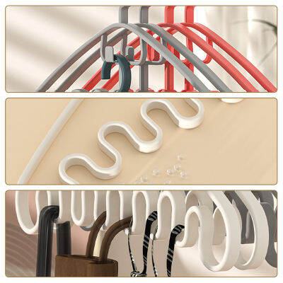 1020PCS Wave Multifunctional Hanger Multi-Port Support Windproof Non-Slip Closet Organizer ประหยัดพื้นที่ถุงน่อง Dressing Storage