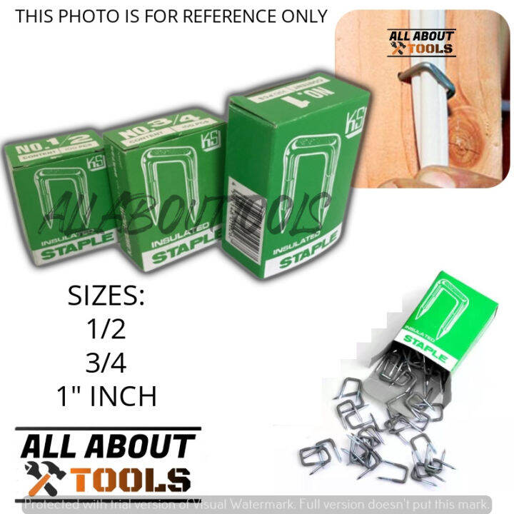 (AAT) 100PCS/1BOX Insulated Staples Wire For Electrical Wire Clamp (SIZES 1/2", 3/4", 1" INCH