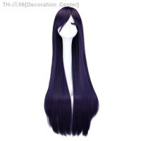 QQXCAIW Long Straight Cosplay Wig Black Purple Black Red Pink Blue Dark Brown 100 Cm Synthetic Hair Wigs [ Hot sell ] Decoration Center