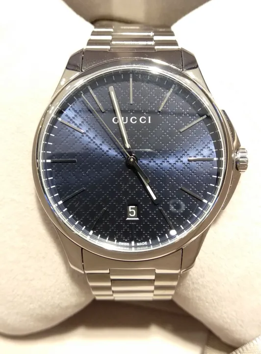 Gucci G Timeless Blue Diamond Pattern Dial Men S Quartz Watch Ya Lazada