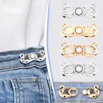 3PCS Adjustable Waist Buckles Pant Waist Tightener Jean Buttons Pins  Waistband Tightener Pants Clips for Waist