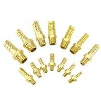 5/10/20pieces Brass Male Barb Hose Tail Fitting Fuel Air Gas Water Hose Oil 3/4/5/6/8/10mm Hose IDX M5 M6 M8 x1.25 M10x1 M10x1.5