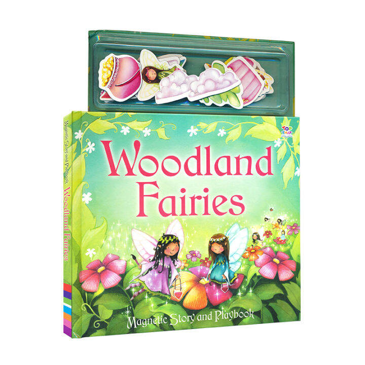 magic-story-and-playbook-woodland-fairies-forest-fairy-magnet-enlightenment-cognitive-toy-game-book-children-interactive-english-picture-book-english-original