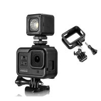 กรอบพลาสติกแบบมาตรฐานสำหรับ Gopro Hero 8ปลอกหุ้มป้องกันแฟลชวิดีโอที่ยึดไมโครโฟนตั้งอุปกรณ์เสริมกล้องแอคชั่นแคมเมรา