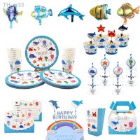 ▲ Kids Boys Girls Birthday Sea Life Marine Animal Party Supplies Tableware Gift Giftbag Party Favor Tattoo Sticker Clap Circle