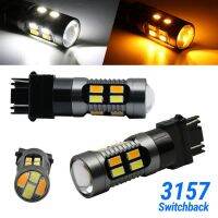 AUTONO 2Pcs/Set สีขาว/สีเหลืองอำพัน 3157/7443/1157 ไฟสัญญาณ LED หลอดไฟจอดรถ สว่างสุดๆ DRL ไฟตัดหมอกรถยนต์ สัญญาณไฟเลี้ยวสลับ ไฟหน้าขับรถหลอดไฟ