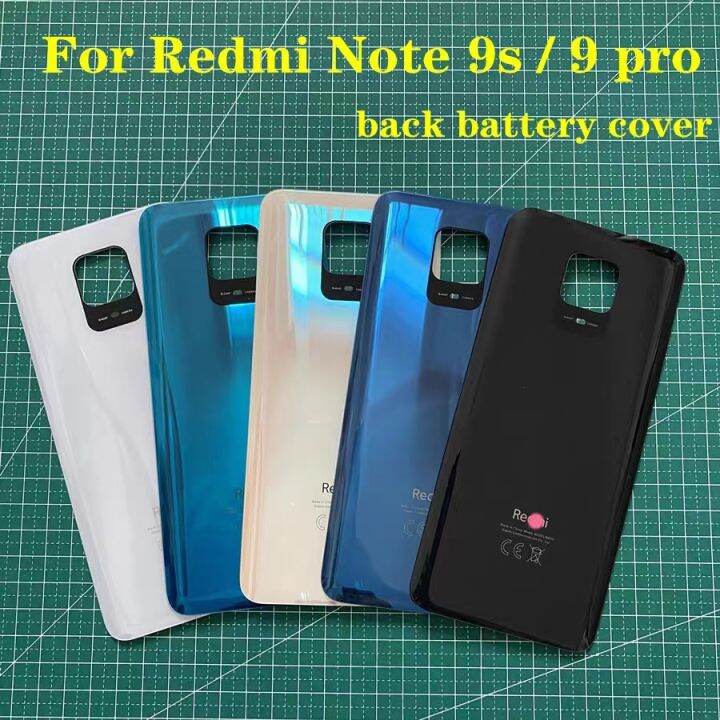 ฝาครอบหลังกระจกสำหรับ-xiaomi-redmi-note-9s-note-9-pro-9pro-อะไหล่กรอบซองเก็บแบตเตอรีเลนส์ด้านหลัง