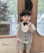 HÀNG CỰC ĐẸP Set áo gile vest bộ công tử cho bé trai 4 chi tiết cực xinh