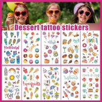 10 Kids Tattoo Stickers Dessert Birthday Cake Tattoo Stickers Summer Ice Cream Tattoo Stickers