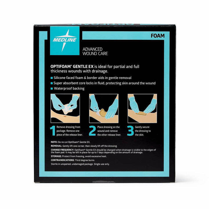 medline-optifoam-gentle-ex-bordered-foam-adhesive-dressing-4-x-4-square-10-count-4-x-4-box-adhesive-dressing