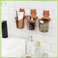 Toothbrush Rack Holder Free Punch Mouthwash Cup Brushing Cup Wall-mounted Bathroom Cartoon Storage Tooth Cylinder Tumblers