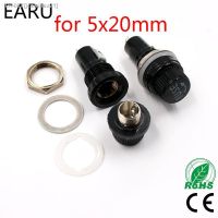 ☈▥卍 5pcs/lot 5x20mm glass fuse holders 5x20 black insurance tube socket fuse holder for 5x20 insurance Panel Mount Base Fuse Holder