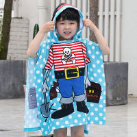 Cartoon Kids Beach Hooded Towel Wearable Bath Towel Children Microfiber Hooded Robes Boy Girls Soft Comfortable Poncho Bathrobe