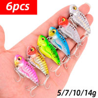 6Pcs VIB ช้อนตกปลา Lure 5G 10G 14G โลหะ Spinner เหยื่อตกปลา Crankbait Bass เหยื่อ Hard ประดิษฐ์ Cicada VIB Fishing Tackle