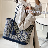 2023 New tory burchˉ Forest Department Korean Fashion Western Print Tote Bag Versatile One Shoulder Bag Female Student