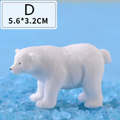 mazalan หมีขั้วโลกขนาดเล็ก Fairy Garden เครื่องประดับตกแต่งหม้อหัตถกรรมอุปกรณ์เสริม