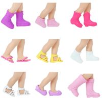 Random 5 Pairs Mini Cute Pump Flat Shoes 4 in. Baby Dress Clothes Accessories for Barbie Sister Kelly Doll Baby Dolls Kids Toy