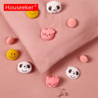 Houseeker 8ชิ้นคลิปที่จับยึดที่นอนปูเตียงผ้าห่มผ้าคลุมฟูกพลาสติกลายการ์ตูนตัวหนีบเสื้อผ้ากันลื่น