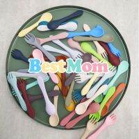 2023 Food Grade Silicone Soft Toddler Dinnerware Spoon Fork Feeding Tool Baby-Led Baby items 2023 Retro Feeding Tools Bowl Fork Spoon Sets