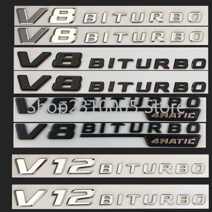 Fender Sides Letters V8 V12 BITURBO 4MATIC KOMPRESSOR TURBO Badge ...