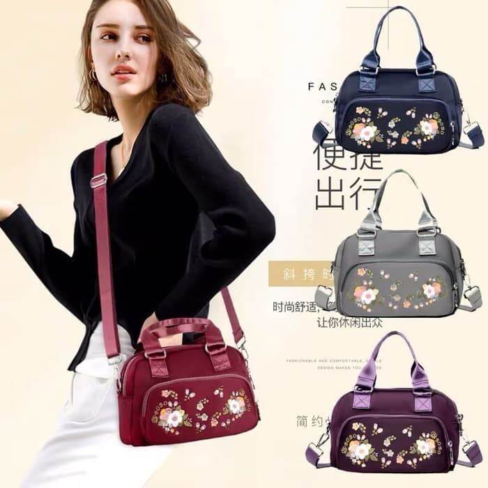 Tas Wanita Import Jinjing dan Selempang BOBO BB9102 9102 Bordir Bunga |  Lazada Indonesia