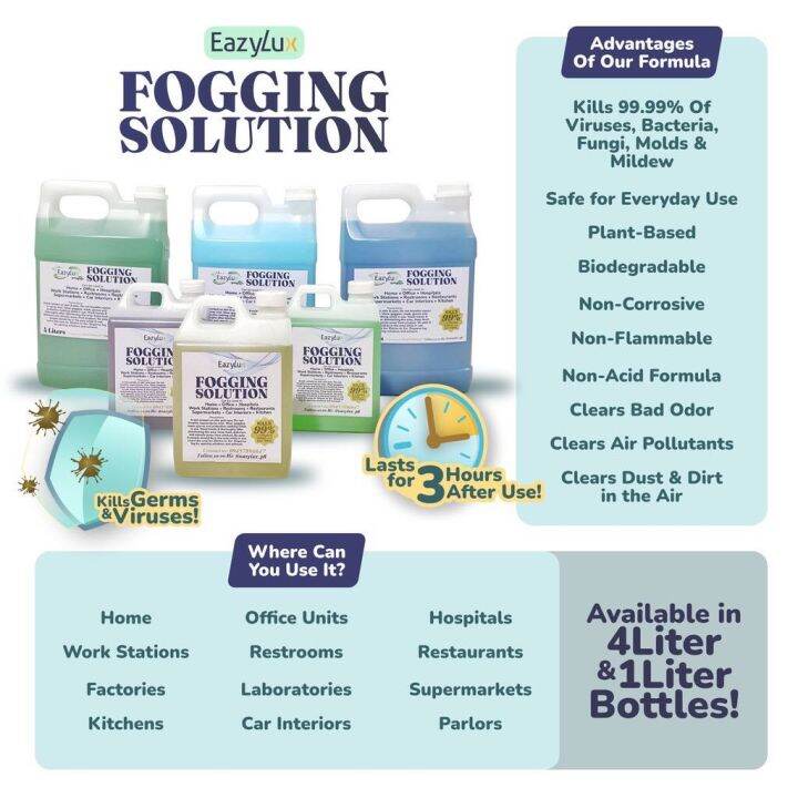 HOT CGZPE EazyLux 1Liter Fogging Solution Fog Machine Room Disinfectant