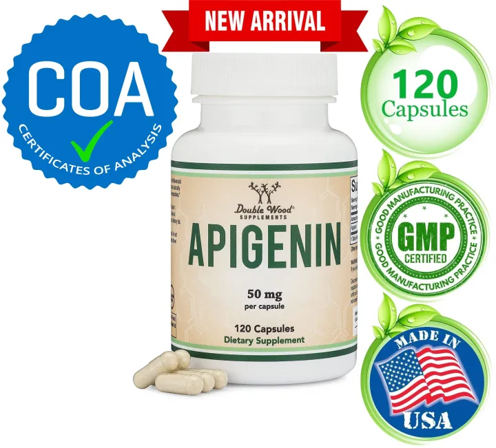 Real Apigenin 120 Caps Chamomile Tea Bioflavonoid Powerful Antioxidant