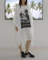 Rotsaniyom  Sawadee Printed Kaftan with Lace Trim