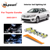 NLpearl 9หลอดไฟการส่งข้อมูลแบบติดต่อกันนำตกแต่งภายในชุด Fit สำหรับ Toyota Corolla 2003-2006 2007 2008 2009 2010 2011รถ T10 W5W Trunk แสงโดมส่องแผนที่ป้ายทะเบียนรถโคมไฟ