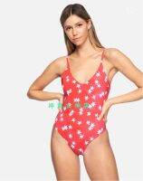 [COD] Hurley Surfing Swimsuit Sleeveless Half-length One-Piece Hot Cover Belly and European Fashion Seaside Vacation