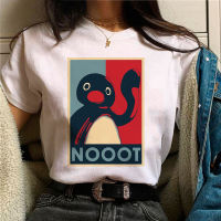 Pingu เสื้อยืดผู้หญิงลายการ์ตูนฮาราจูกุ,ฤดูร้อนเสื้อสไตล์อานิเมะการ์ตูนเด็กผู้หญิง