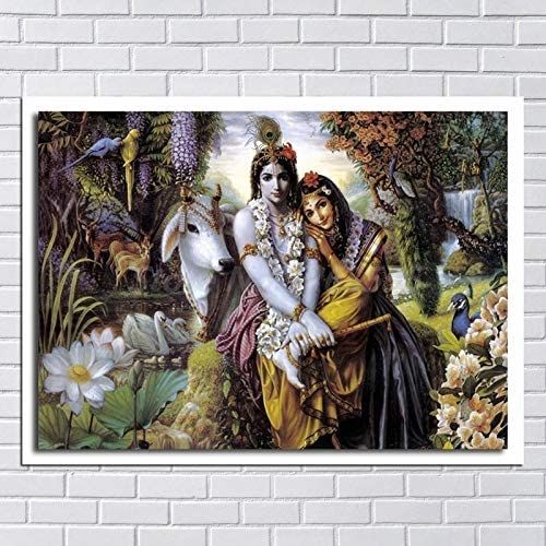 Art Painting Canvas Prints Hindu God Radha Krishna HD Printing on Canvas  Wall Art Posters Painting Decor Living Room Frame Gift | Lazada