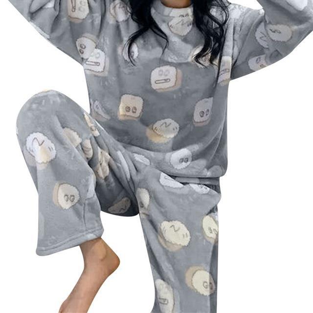 2022-winter-flannel-pyjamas-cartoon-long-sleeve-coral-fleece-warm-sleepwear-long-wear-women-pajamas-rabbit-cow-animal-pajamas