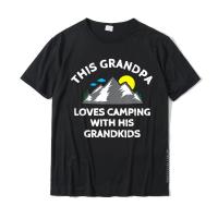 Mens This Grandpa Loves Camping With His Grandt-Shirt Cotton Men Tops Tees Street T Shirts Printing Newest