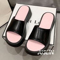 JUSLIN รองเท้าแตะ รองเท้าแตะผู้หญิง ส้นแบน ใส่สบาย สไตล์เกาหลี รองเท้าแฟชั่น 2023 ใหม่ 072114