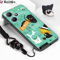 Jizetin สำหรับ Infinix ฮอต30 30i ร้อน30 Play (แหวนใส่นิ้ว + เชือกเส้นเล็ก) เคสฮาโลวีนปาร์ตี้ฟักทองผีกะโหลกซอมบี้เคสครอบโทรศัพท์ซิลิโคนนิ่มบาง