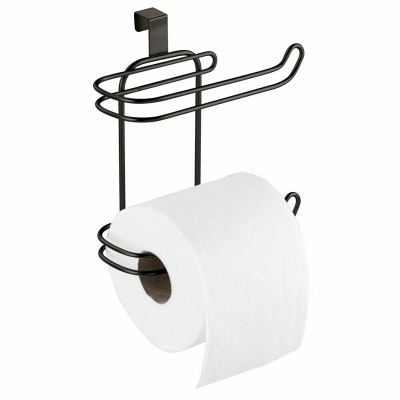 Metal Compact Hanging Over the Tank Toilet Tissue Paper Roll Holder and Dispenser for Bathroom Storage Space Saving