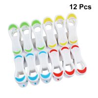 12pcs Clothespins Windproof Plastic Durable Clothes Pins Laundry Clips Clothes Pins Hanging Pegs Clips Hangers Racks for Blanket