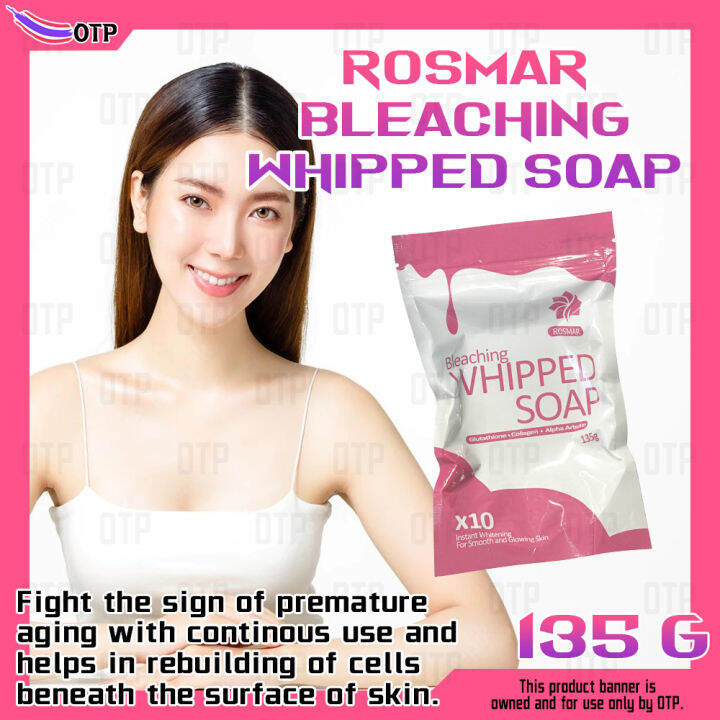 Rosmar Bleaching Whipped Soap 135g 10x Whitening Glutathione Collagen